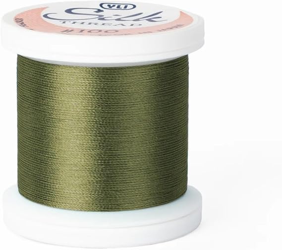 YLI Threads Silk Thread 100 wt Fine Japanese Silk for Applique, EPP, and Quilting - Dark Sage