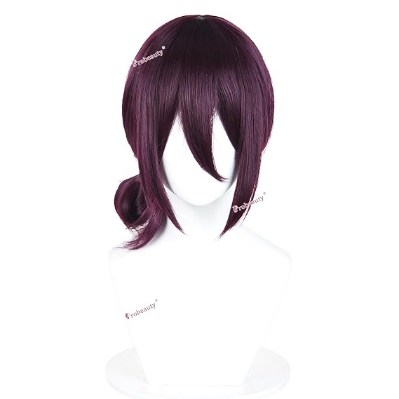Probeauty Short Purple Anime Wig Deep Purple Wig for Women | Reze Cosplay Wig Synthetic Hair Wig Costume Anime Halloween Party + Wig Cap