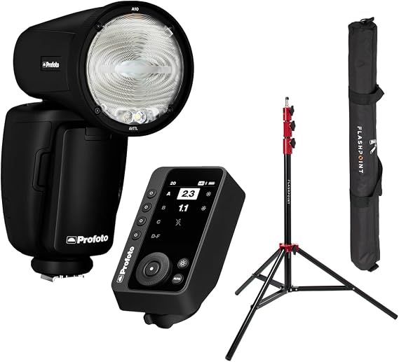 Profoto A10 Flash for Canon, Bundle with Connect Pro Transmitter and Light Stand