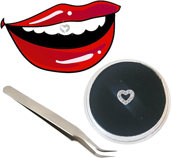 Tooth gems Tooth gem Supplies Silver Material Love Shape Tooth Gem Professional Starter Kit Teeth Grillz Jewelry