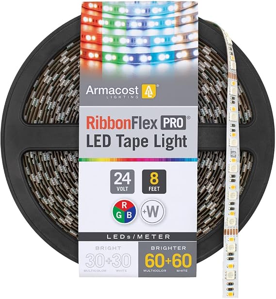 Armacost Lighting RibbonFlex Pro Multi-Color and White LED Tape Light 60 + 60 LEDs/m, 8.2 ft (2.5m) (624210)