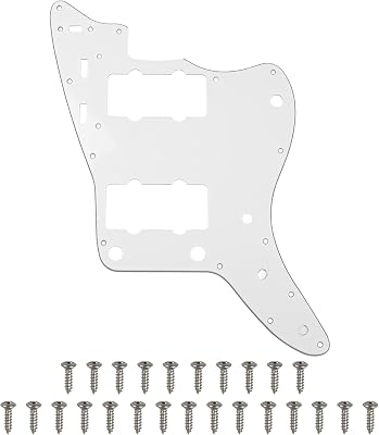 1Pcs Yootones 65 60s Vintage Pickguard Guitar Scratch Plate wScrews Compatible with AmericanMexican Made Vintage Style Jazzmaster Pickguard Replacement 3Ply White