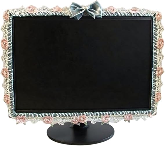 Cute Decorations Computer Monitor Dustproof Cover, 20-29 Inch (Blue)