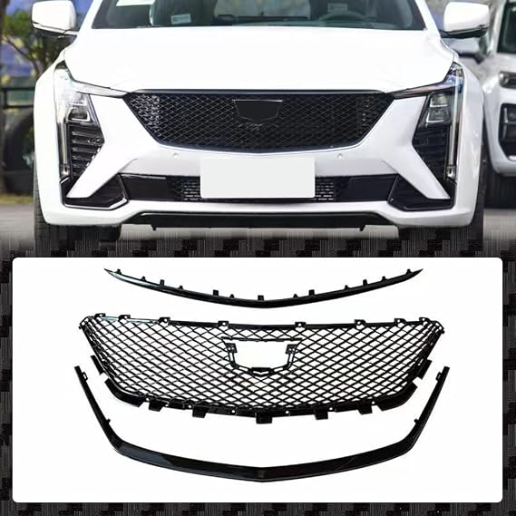 Black Sport Front Grille Mesh Bumper Grill Assemby Fits for Cadillac CT5 2024