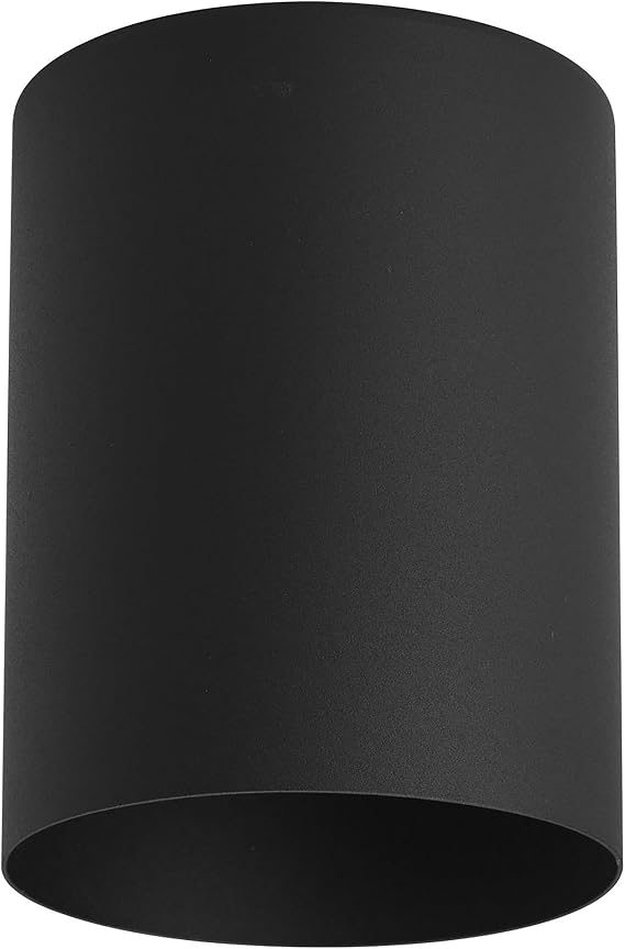 Progress Lighting 5-Inch Cylinder Outdoor Flush Mount Ceiling Light, Black | 1-Light modern flush mount ceiling light fixture, interior and exterior lighting for home or porch, (P5774-31)