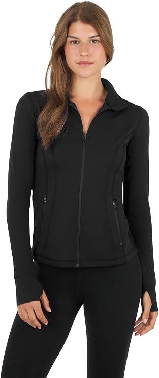 90 Degree By Reflex Full Zip Running Track Jacket Lightweight Athletic Slim Fit Jacket with Thumbholes
