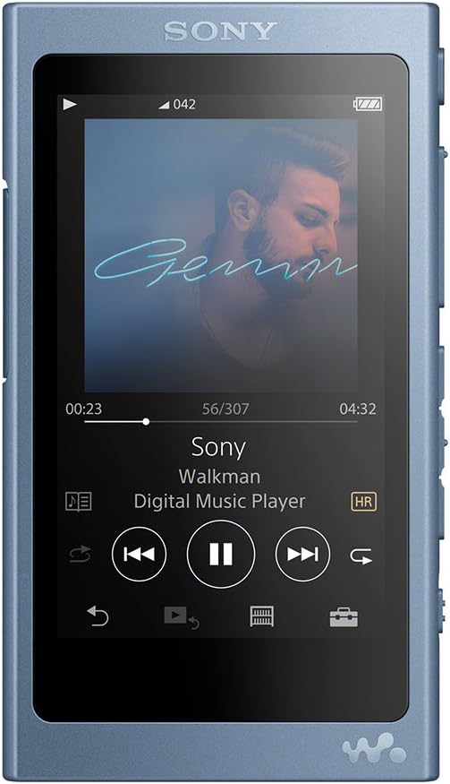 Sony Walkman A Series 64GB NW-A47: Bluetooth/microSD/Hi-Res Audio Compatible, Maximum 39 Hours Continuous Playback, 2017 Model, Moonlit Blue NW-A47 L
