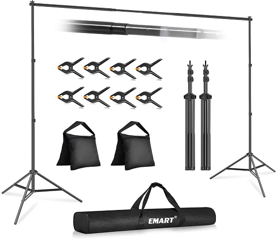 EMART Backdrop Stand 10x7FT Adjustable Back Drop Stand for Party Photoshoot