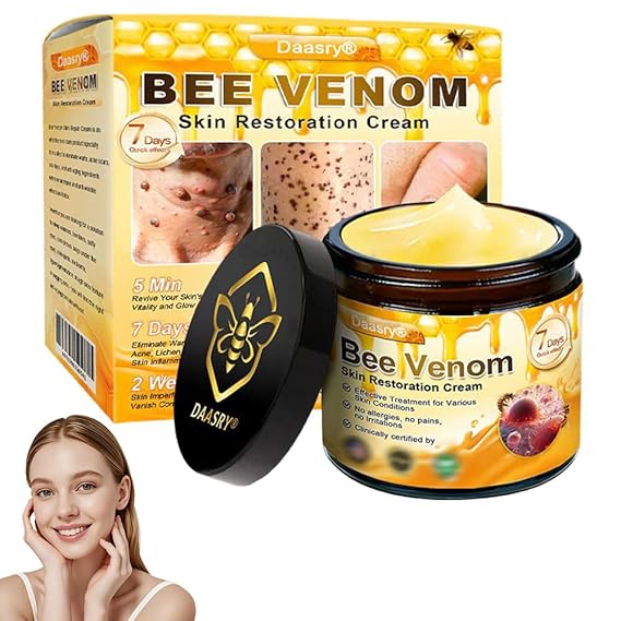 Bee Venom Skin Treatment Cream, Advanced Firming & Wrinkle-Reducing cream, Bee Venom Skin Restoration Cream, Natural Serum Suitable for All Skin Types (1 Pack)