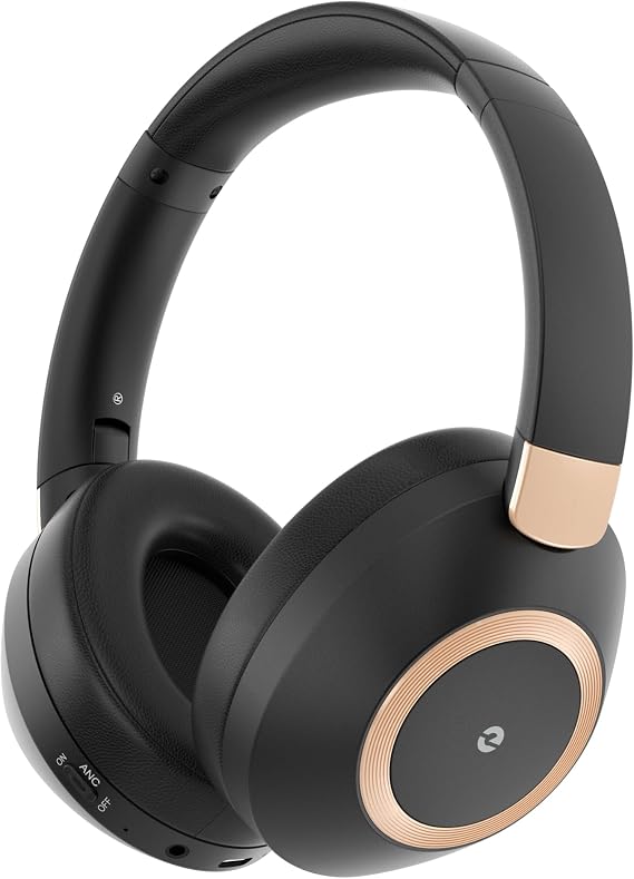 Active Noise Cancelling Headphones, 100H ANC Headphones Wireless (Black)
