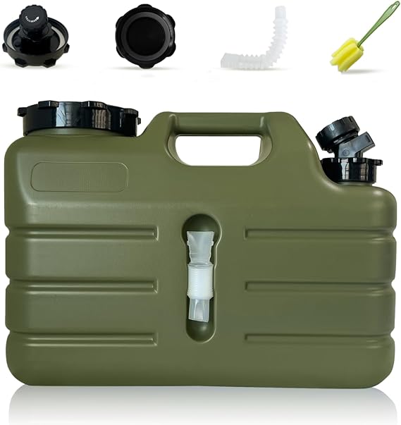 3 Gallon Water Container with Spigot, Portable Camping Water Jug, BPA Free Water Storage Tank for Camping, Vehicle, Car, Outdoor Hiking, Picnic, Emergency