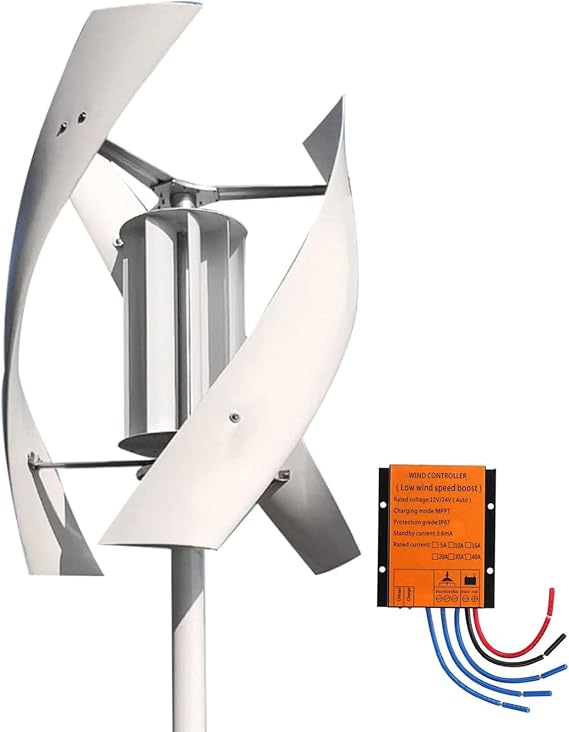 3000W Wind Turbine Generator,12V 24V 48V 220V with 3 Blades Wind Vertical Turbine Generator Permanent Magnet Generator Wind Turbine Kit for Hybrid Wind Solar,12V
