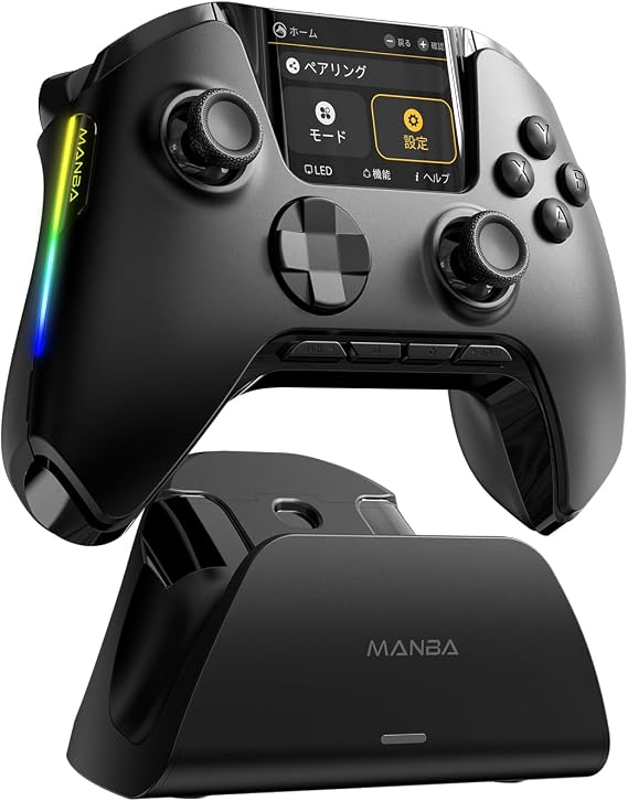 ManbaOne V2 ゲームコントローラー 多機能LCDディスプレイ付き 有線/無線接続 PC/Switch2/Android/iOS対応