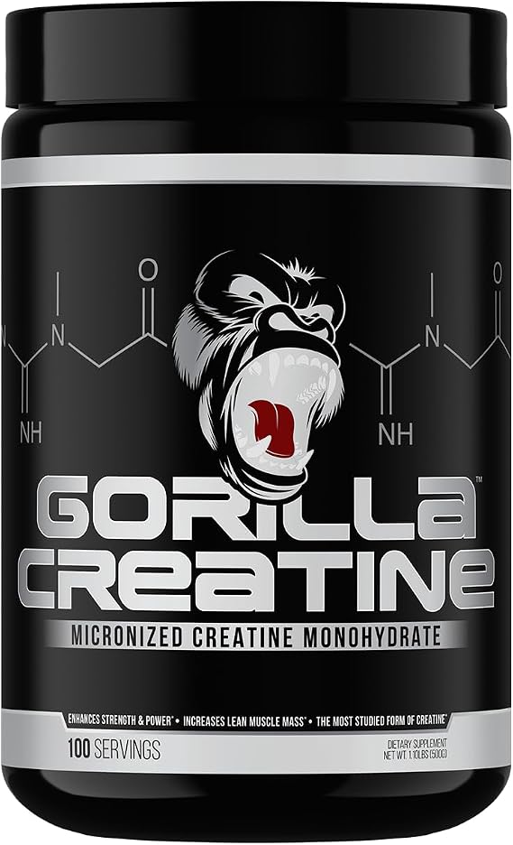 Gorilla Mind Creatine Monohydrate Micronized Powder 5g/Serving (100 Servings)