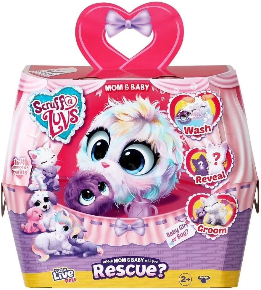 Scruff-a-Luvs Anne&Yavrusu Tüyleri Yıkanan Taranan Süslenen Peluş Oyuncak Hayvanlar