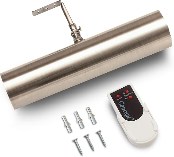 Concept Lighting 205L Cordless Remote Control LED Picture Light-7 3/4 inch Satin Nickel, Small