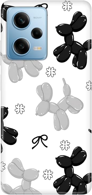 Xiaomi Redmi Note 12 Pro 5G ile Uyumlu Kılıf, Köpek Balonlar Temalı Desenli, Darbe Emici Silikon