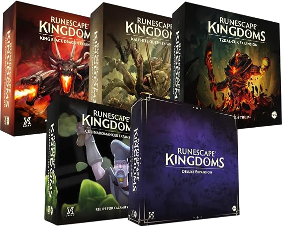 Steamforged Games, RuneScape Kingdoms The Board Game Bundle: King Black Dragon, Kalphite Queen, TzKal-Zuk, Culinaromancer, and RuneScape Expansion (5 Items)