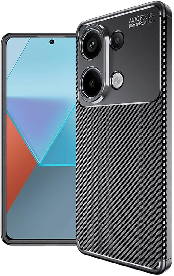 Aksesuarcim Xiaomi Redmi Note 13 Pro 4G ile Uyumlu Kılıf Silikon İnce Karbon Lüx Parmak İzi Yapmayan Tarz Kapak Siyah