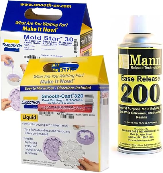 Mold Making & Casting Kit Includes Mold Star 30 Silicone Rubber, Ease Release 200 Spray, and Smooth-Cast 320 Resin