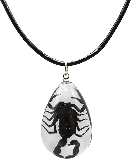 Fablinks Real Scorpion Necklace for Men, Genuine Bug Jewelry for Women, Scorpio Necklaces