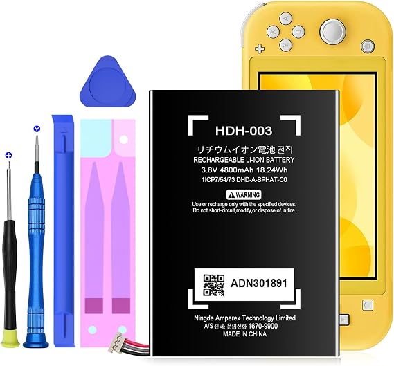 HDH-003 Battery, Upgraded 2025 New 0 Cycle Battery Replacement for Nintendo Switch Lite, Lite HDH-003 HDH-001 Lite with Professional Replacement Tool Kits
