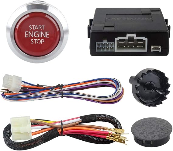 EASYGUARD ES002-P4 Push Engine Start Stop Module keyless go System with Remote Engine Start Optional for Automatic Transmission car only,Need use with Central Lock car Alarm keyless Entry and System