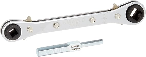 Uniweld 70022 Reversible Ratchet Wrench with DHVA Dual Hex Wrench Adaptor, Silver
