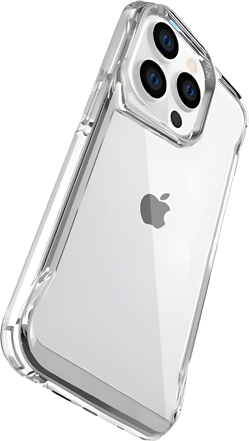 Defend Series Crystal Clear Ultra Transparent Back Hard Polycarbonate Edges Soft Silicone Super Protective Case for Minesque iphone 15 Pro Transparent, 15 Pro