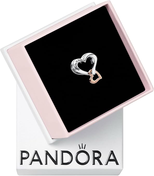 PANDORA Two-Tone Openwork Infinity Heart Charm