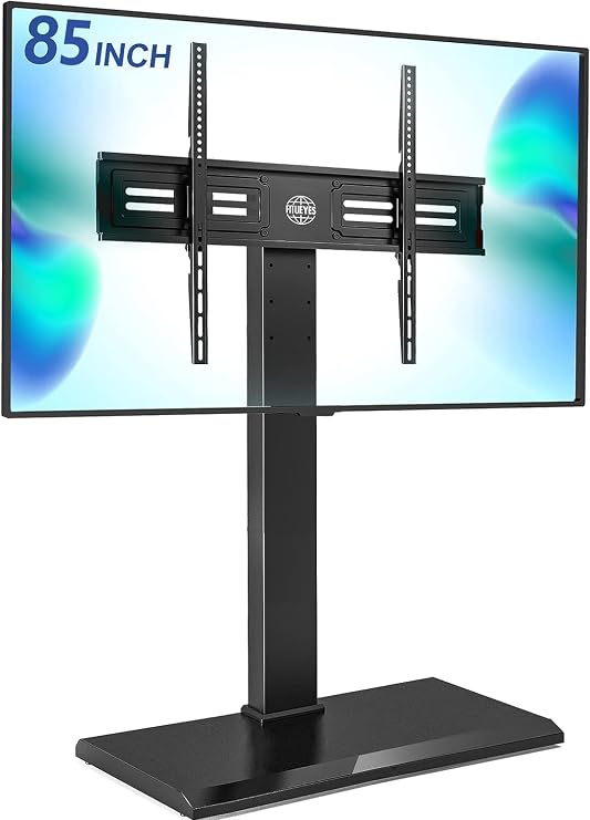 FITUEYES Iron Base Universal Floor TV Stand for 50-85 Inch TVs, Black