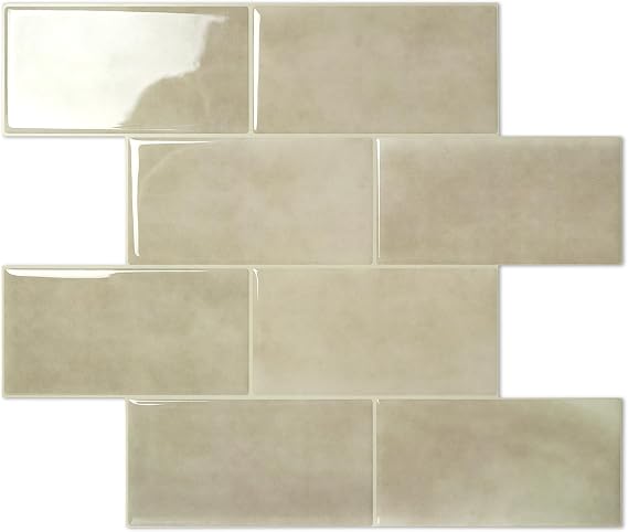 STICKGOO 10-Sheet Subway Tile Peel and Stick Backsplash, Self Adhesive Vinyl Wall Tiles, Stick on Backsplash for Kitchen and Bathroom(Thicker Design)