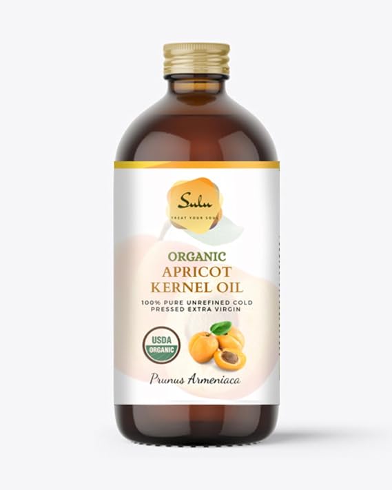 Apricot Kernel Oil- USDA Organic Cold Pressed Unrefined (8 oz)