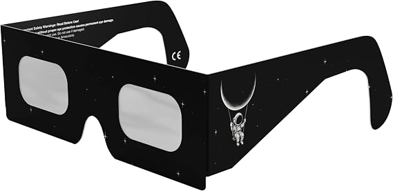 Solar Eclipse Glasses ISO 12312-2 & CE Certified – Safe Solar Viewing for Direct Sun & August 2026 Eclipse | Paper Cardboard Frame, Made in EU | For Kids & Adults