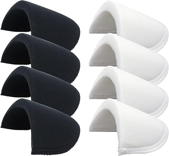 4 Pairs Shoulder Pads Sewing Foam Pads Set-in Sponge Shoulder Pad Shoulder Enhancer for Women Men Blazer Suit Coat Jacket Dress Clothes Sewing Accessories, 2 Pairs White & 2 Pairs Black