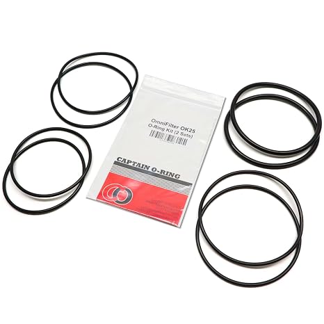 Captain O-Ring - Replacement OK25 O-Ring Kit Compatible with OmniFilter OB1, OB6, WH5, U25 Water Filter Housings (2 Sets, 8 O-Rings)