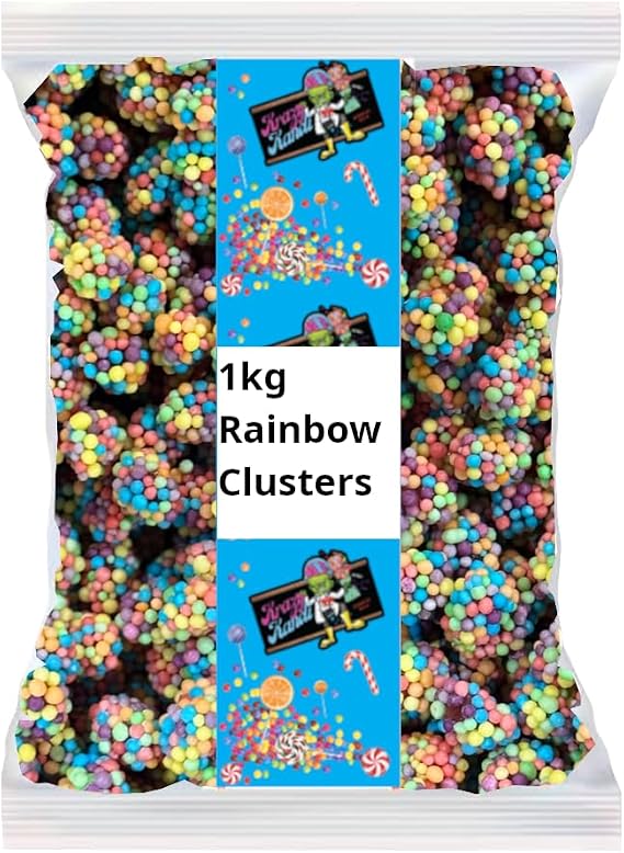 1kg Krazy Kandi Rainbow Clusters - Bulk Chewy Fruit Flavored Candies for Parties, Events, and Sweet Cravings - Vibrant Assortment