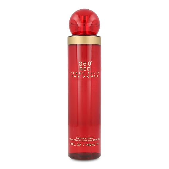 Perry Ellis 360 Red Body Spray for Women, EDP with Fresh Scent, 8 Fl Oz
