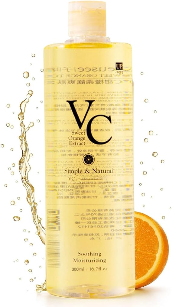 VC Toner,Moisturizing Face Toner Hydrating Facial Essences,Lightweight Face Moisturizer,Vitamin C & Sweet Orange Essence, Minimizes Pores & Soothes Dry Skin for All Types,300ml