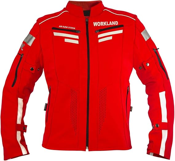 WORKLAND Summer Motorcycle Jacket for Men - Adventure and Touring Motorbike Biker Riding Jacket - Armored Motorcycle Shirt with Protective Gear - Mesh Protective Reflector for Sports, Racing
