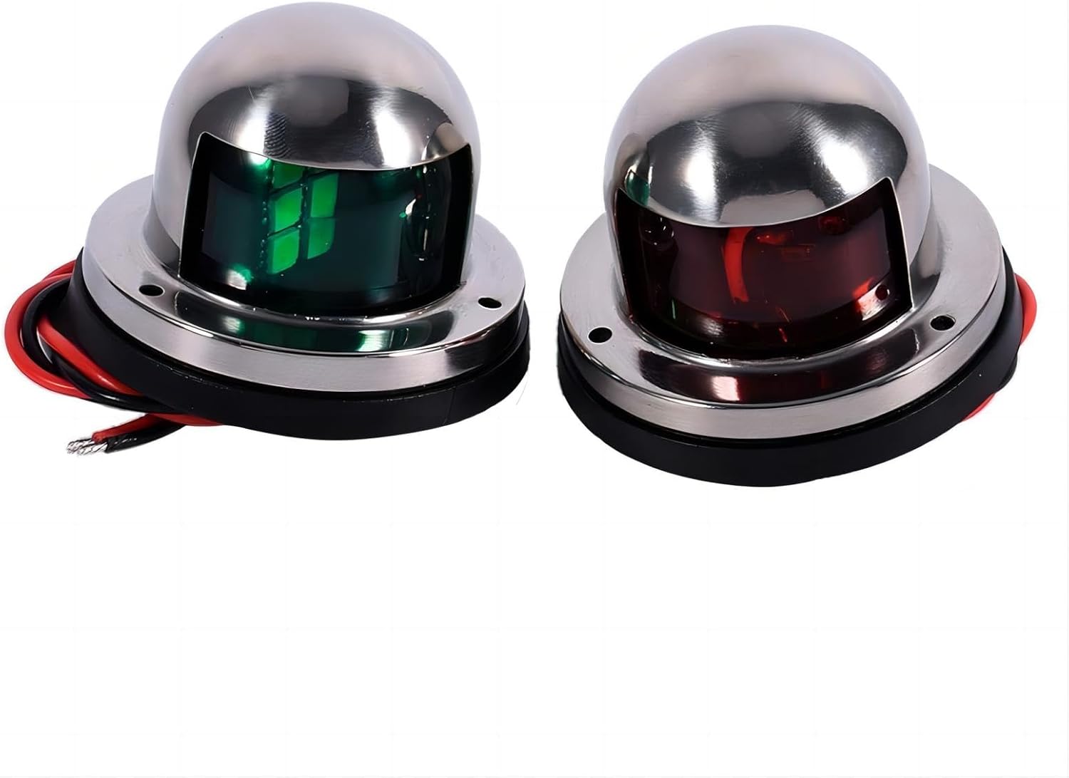 VIFERR Bow Navigation Lights, Stainless Steel 12V LED Marine Boat Yacht Red Green Bow Navigation Light