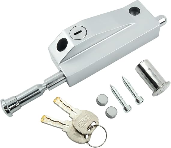 1pc Wooden Door Floor Lock Spring Bolt Lock Door Bolt Lock Floor Bolt Lock Zinc Alloy Framed Door Latch Lock(Key)