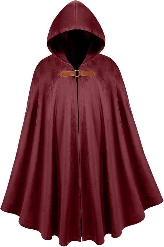 Renaissance Hooded Cloak Adult Hooded Cape Velvet Cape Medieval Costume Men Women Halloween Party Costume
