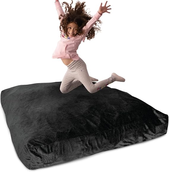 Milliard Crash Pad Sensory Pad with Foam for Kids and Adults with Washable Cover (5 feet x 5 feet) Black
