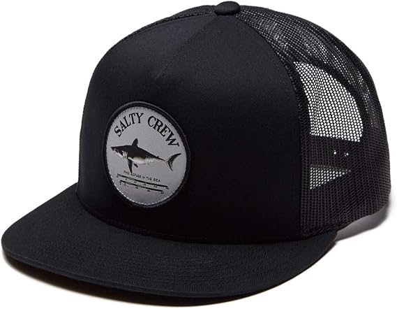 Salty Crew Shark Logo Retro Trucker Hat - Unisex Adjustable Baseball Hat for Adults - Premium Cotton