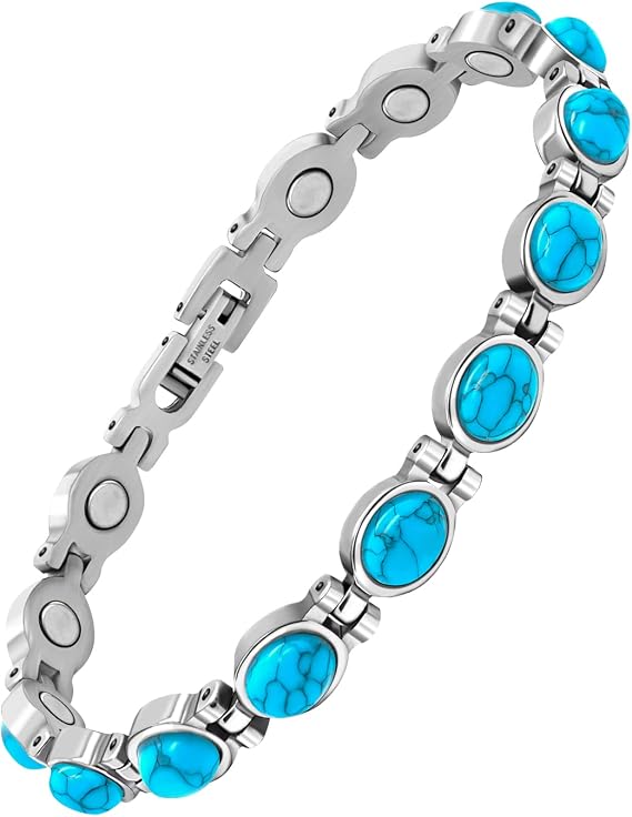 JEROOT Ultra Strength Magnetic Bracelet for Women | 3500-6000 Gauss Neodymium Magnets | Magnetic Therapy Jewelry with Adjustable Tool & Gift Packaging