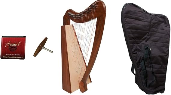 Celtic Cross Irish Strung Harp: 38 Strings Pro Quality Solid Rosewood Irish Celtic Cross Strung Harp + Caitlin Cross Strung Harp Nylon Case