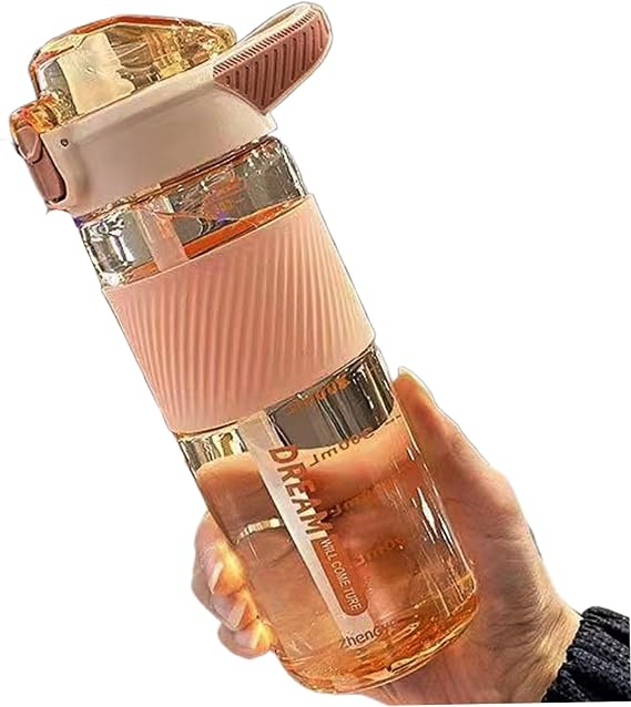 Double Wall Water Bottles, 700ml/32oz Plastic Water Bottle with Wide Mouth Lid, BPA-Free Clear Insulated Bottle for Outdoor Travel Sports Clear Insulated