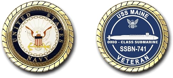 USS Maine SSBN-741 US Navy Submarine Challenge Coin - Officially Licensed