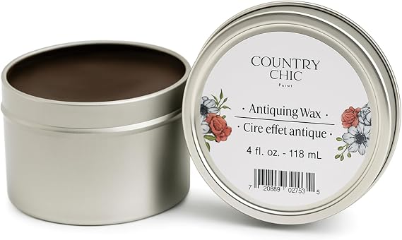 Furniture Wax - 100% Natural Sealant for Chalk Furniture Paint or Raw Wood, Light Protection, Easy To Apply, No Odor, Eco-Friendly - 7 Color Choices - Antiquing [Brown] (8 oz)